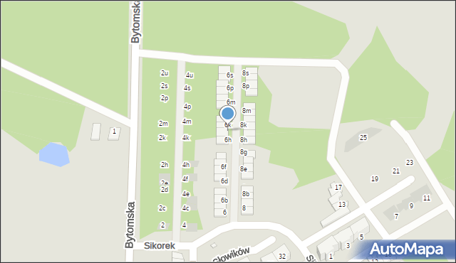 Piekary Śląskie, Sikorek, 6j, mapa Piekary Śląskie