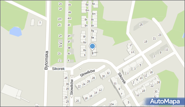 Piekary Śląskie, Sikorek, 8, mapa Piekary Śląskie