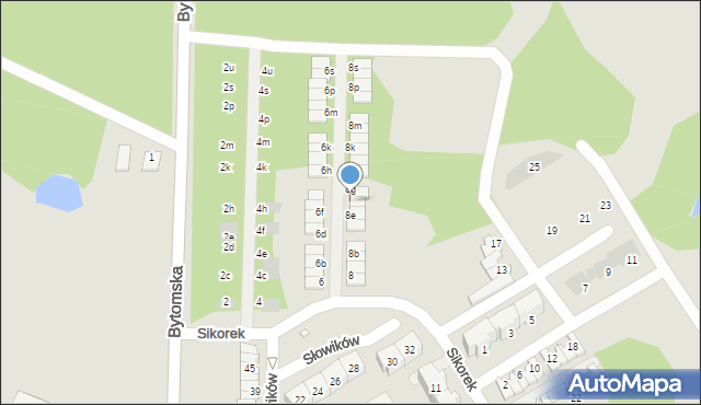 Piekary Śląskie, Sikorek, 8f, mapa Piekary Śląskie