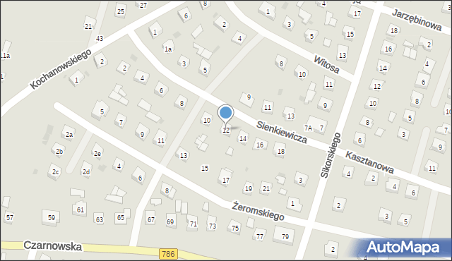 Piekoszów, Sienkiewicza Henryka, 12, mapa Piekoszów