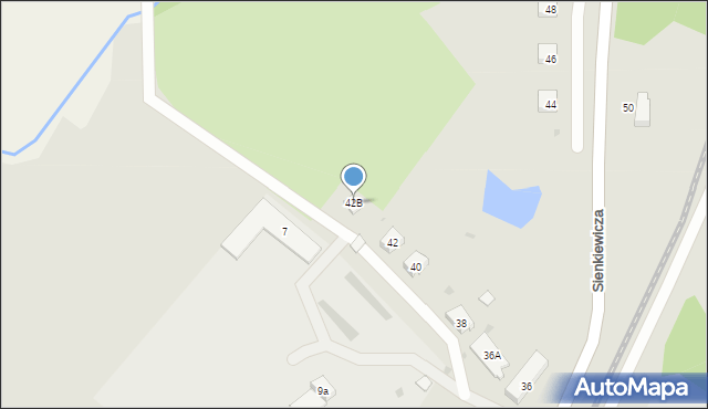 Pieniężno, Sienkiewicza Henryka, 42B, mapa Pieniężno