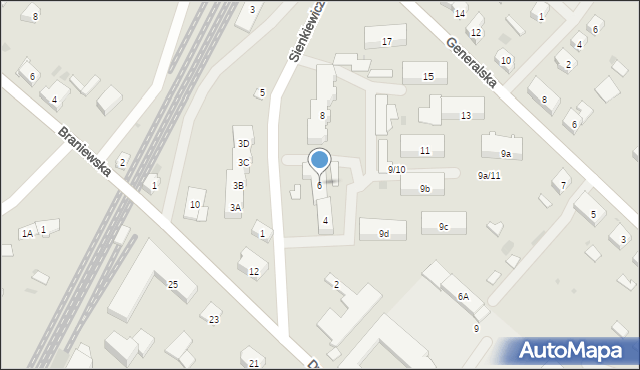 Pieniężno, Sienkiewicza Henryka, 6, mapa Pieniężno