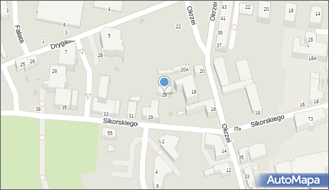 Piła, Sikorskiego Władysława, gen., 28, mapa Piły