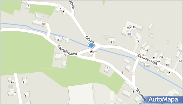 Piława Górna, Sienkiewicza Henryka, 37b, mapa Piława Górna