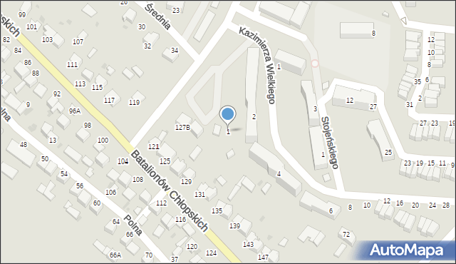 Pińczów, Siedmiu Źródeł, 1, mapa Pińczów