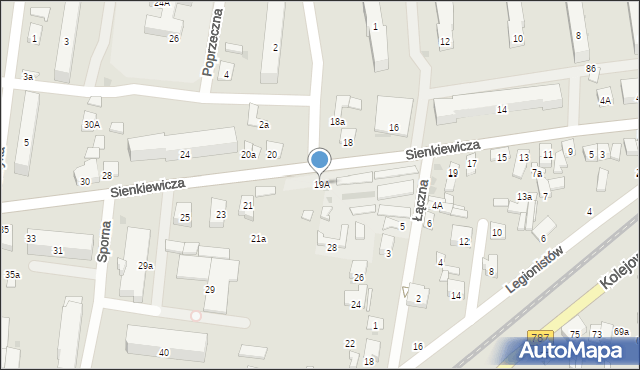 Pionki, Sienkiewicza Henryka, 19A, mapa Pionki