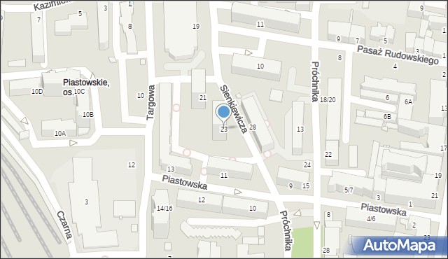 Piotrków Trybunalski, Sienkiewicza Henryka, 23, mapa Piotrków Trybunalski