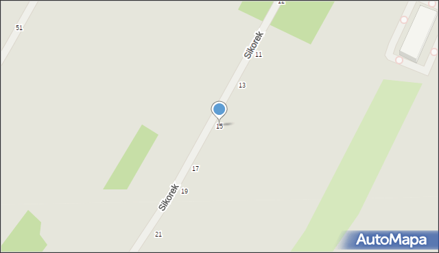 Piotrków Trybunalski, Sikorek, 15, mapa Piotrków Trybunalski