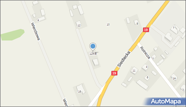 Platerów, Siedlecka, 12A/B, mapa Platerów