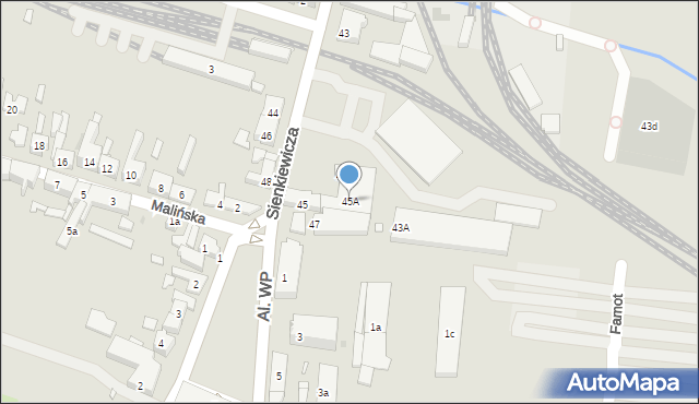Pleszew, Sienkiewicza Henryka, 45A, mapa Pleszew