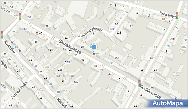 Płock, Sienkiewicza Henryka, 38, mapa Płock