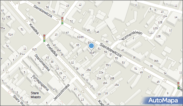 Płock, Sienkiewicza Henryka, 61A, mapa Płock