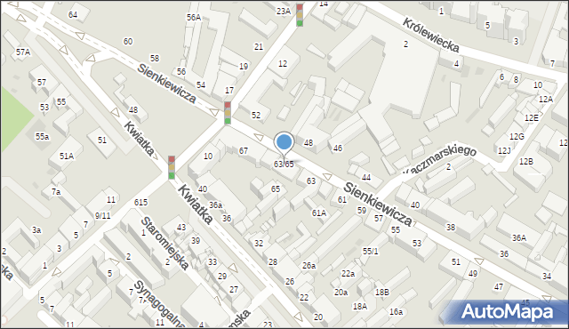 Płock, Sienkiewicza Henryka, 63/65, mapa Płock