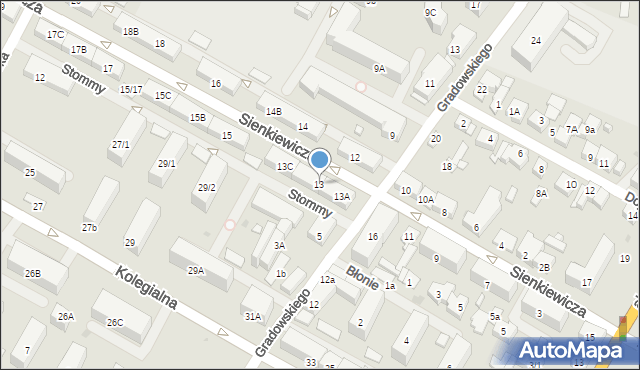 Płock, Sienkiewicza Henryka, 13, mapa Płock