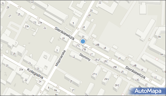 Płock, Sienkiewicza Henryka, 17a, mapa Płock