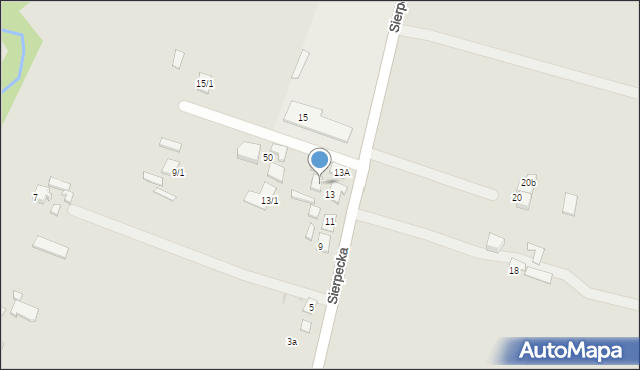 Płock, Sierpecka, 13b, mapa Płock