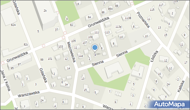 Pobierowo, Sienna, 4, mapa Pobierowo