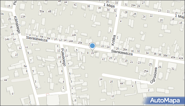 Poddębice, Sienkiewicza Henryka, 11, mapa Poddębice