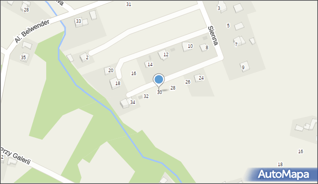 Poręba Żegoty, Sienna, 30, mapa Poręba Żegoty