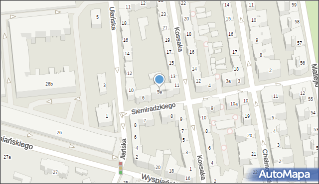 Poznań, Siemiradzkiego Henryka, 5a, mapa Poznania