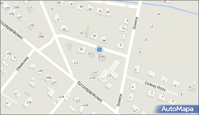 Poznań, Sierpowa, 2c, mapa Poznania