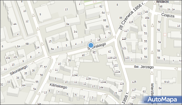Poznań, Sikorskiego Władysława, gen., 2a, mapa Poznania