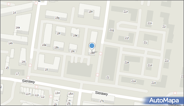 Poznań, Sielawy, 19d, mapa Poznania