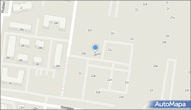 Poznań, Sielawy, 21f, mapa Poznania