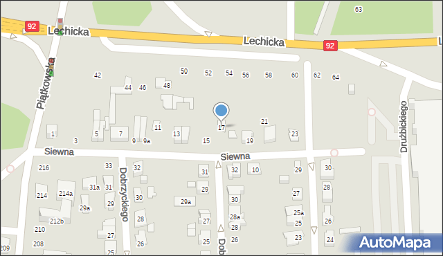 Poznań, Siewna, 17, mapa Poznania