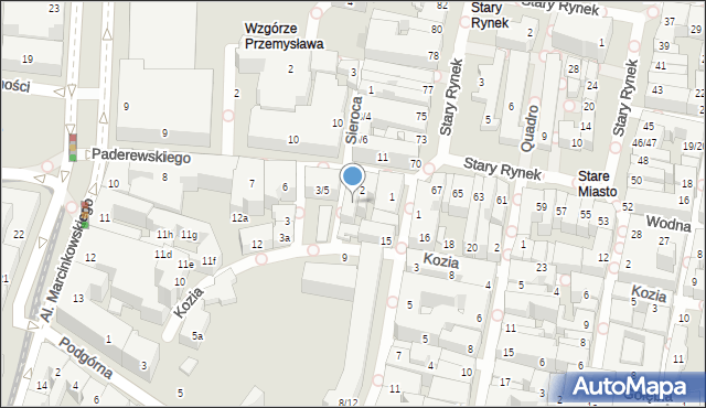 Poznań, Sieroca, 7, mapa Poznania