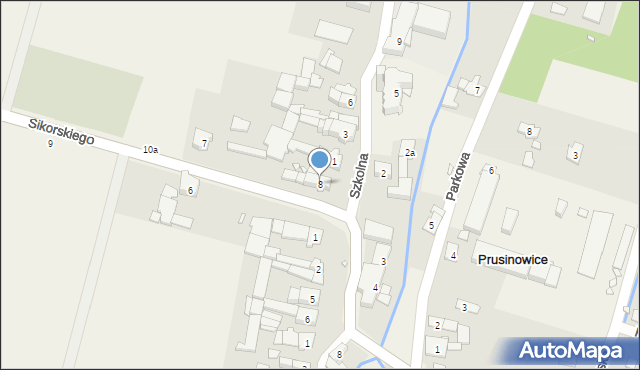Prusinowice, Sikorskiego Władysława, gen., 8, mapa Prusinowice
