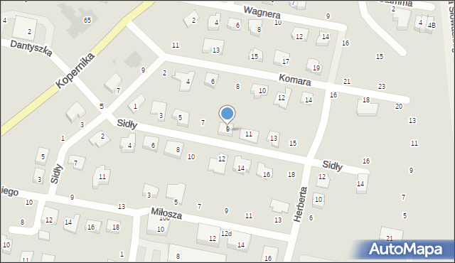 Pruszcz Gdański, Sidły Janusza, 9, mapa Pruszcz Gdański