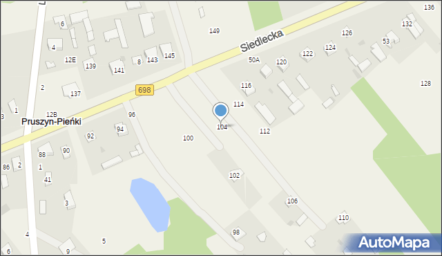 Pruszyn-Pieńki, Siedlecka, 104, mapa Pruszyn-Pieńki