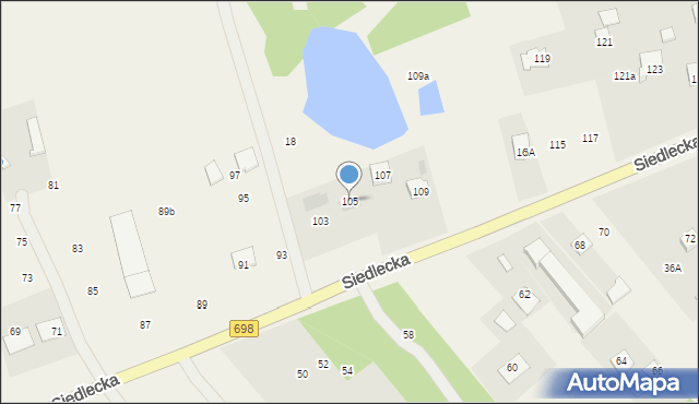 Pruszyn-Pieńki, Siedlecka, 105, mapa Pruszyn-Pieńki