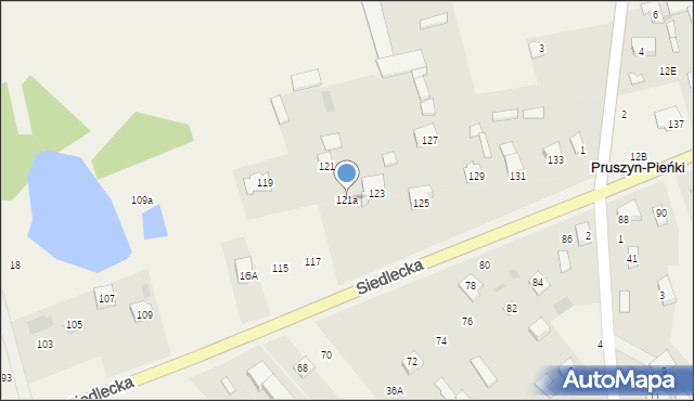 Pruszyn-Pieńki, Siedlecka, 121a, mapa Pruszyn-Pieńki