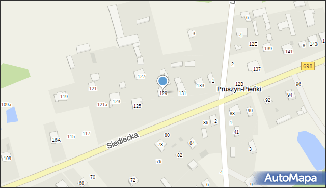 Pruszyn-Pieńki, Siedlecka, 129, mapa Pruszyn-Pieńki