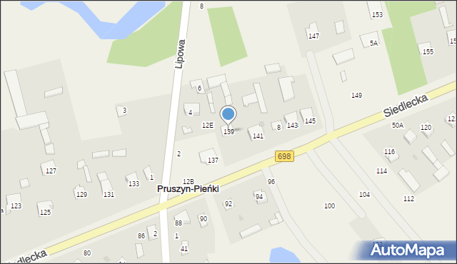 Pruszyn-Pieńki, Siedlecka, 139, mapa Pruszyn-Pieńki