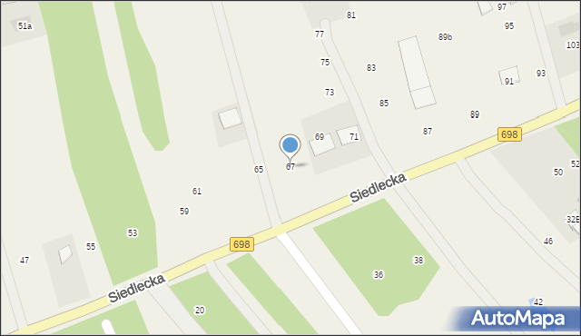 Pruszyn-Pieńki, Siedlecka, 67, mapa Pruszyn-Pieńki