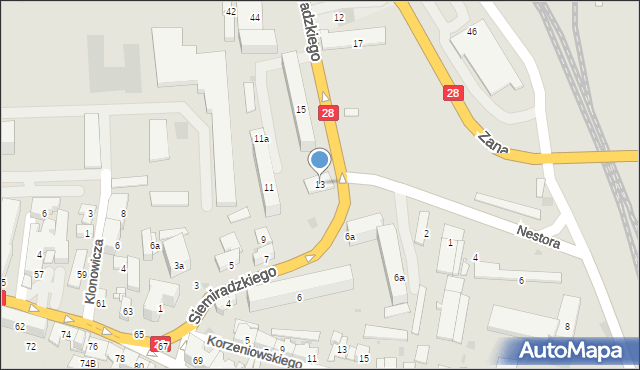 Przemyśl, Siemiradzkiego Henryka, 13, mapa Przemyśla