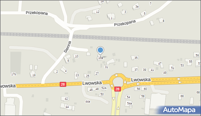 Przemyśl, Sienna, 10a, mapa Przemyśla