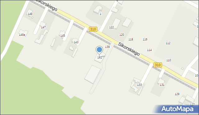 Psarskie, Sikorskiego Władysława, gen., 141, mapa Psarskie