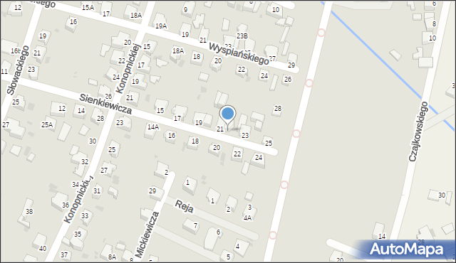 Pszczyna, Sienkiewicza Henryka, 21A, mapa Pszczyny