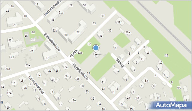 Puławy, Sienkiewicza Henryka, 27, mapa Puław