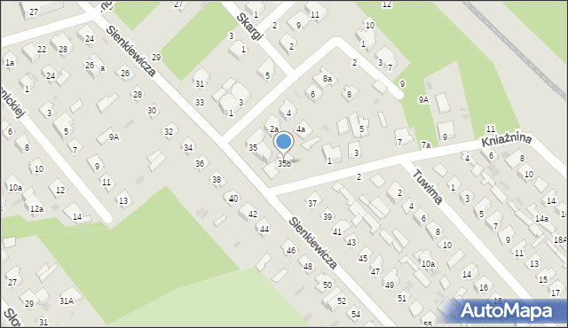 Puławy, Sienkiewicza Henryka, 35b, mapa Puław