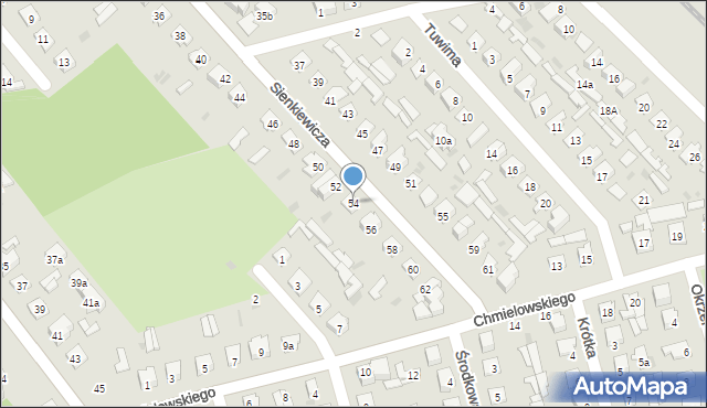 Puławy, Sienkiewicza Henryka, 54, mapa Puław