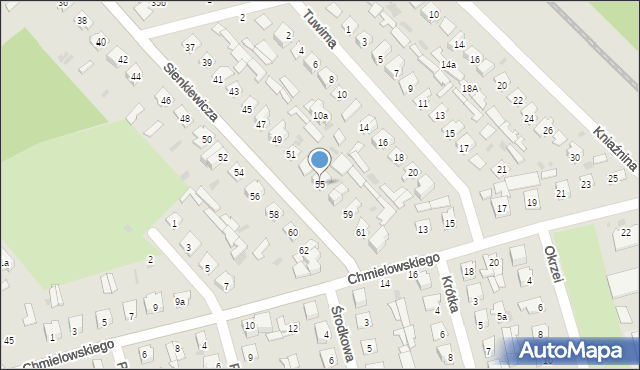 Puławy, Sienkiewicza Henryka, 55, mapa Puław