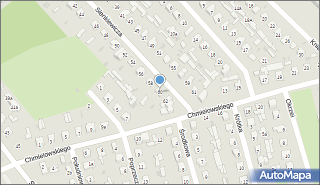 Puławy, Sienkiewicza Henryka, 60, mapa Puław