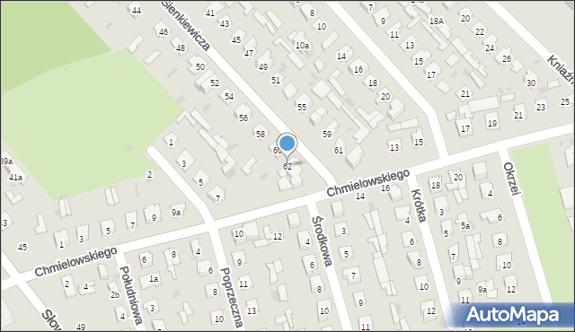 Puławy, Sienkiewicza Henryka, 62, mapa Puław