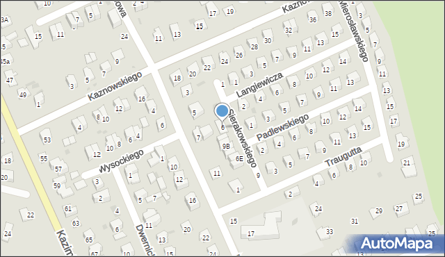 Puławy, Sierakowskiego Zygmunta, 6, mapa Puław