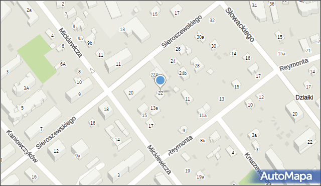 Puławy, Sieroszewskiego Wacława, 22, mapa Puław